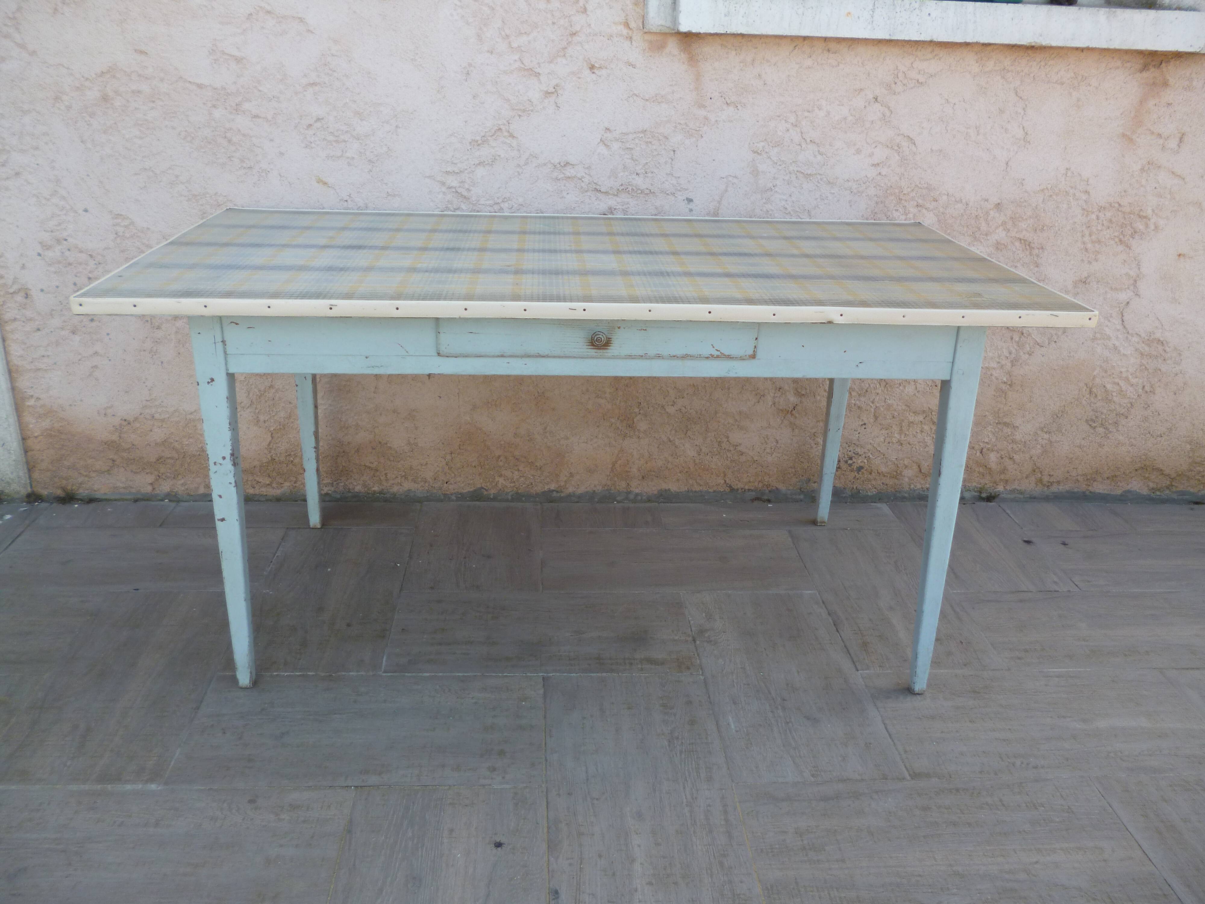 Vintage farm table with drawer