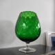 Vase Cognac XXL vintage verre soufflé d’Empoli Italie vert émeraude