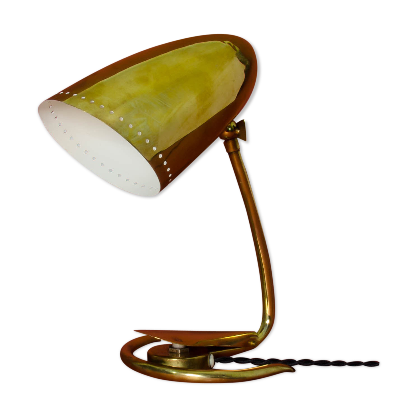 Brass lamp, with switch cover. circa 1950 - France