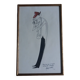 Caricature drawing signed by Georges Lavagne 1950