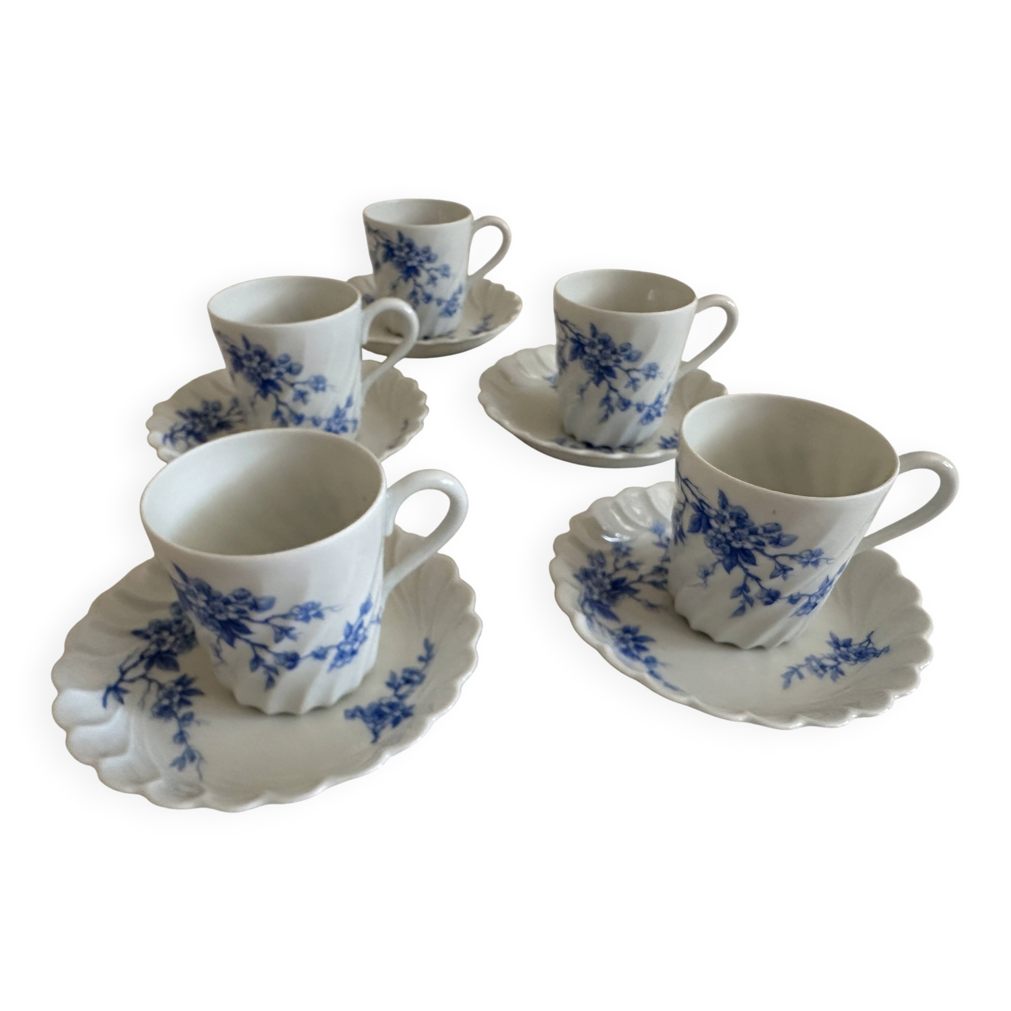 Espresso cups and their saucers Haviland Limoges