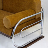 Canapé tubulaire en acier chromé Bauhaus de Hynek Gottwald, années 1930