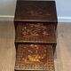 Set of Three Lacquered Nesting Tables with Chinese Decorations, France circa 19