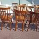 Set of 18 mismatched wooden bistro chairs - vintage