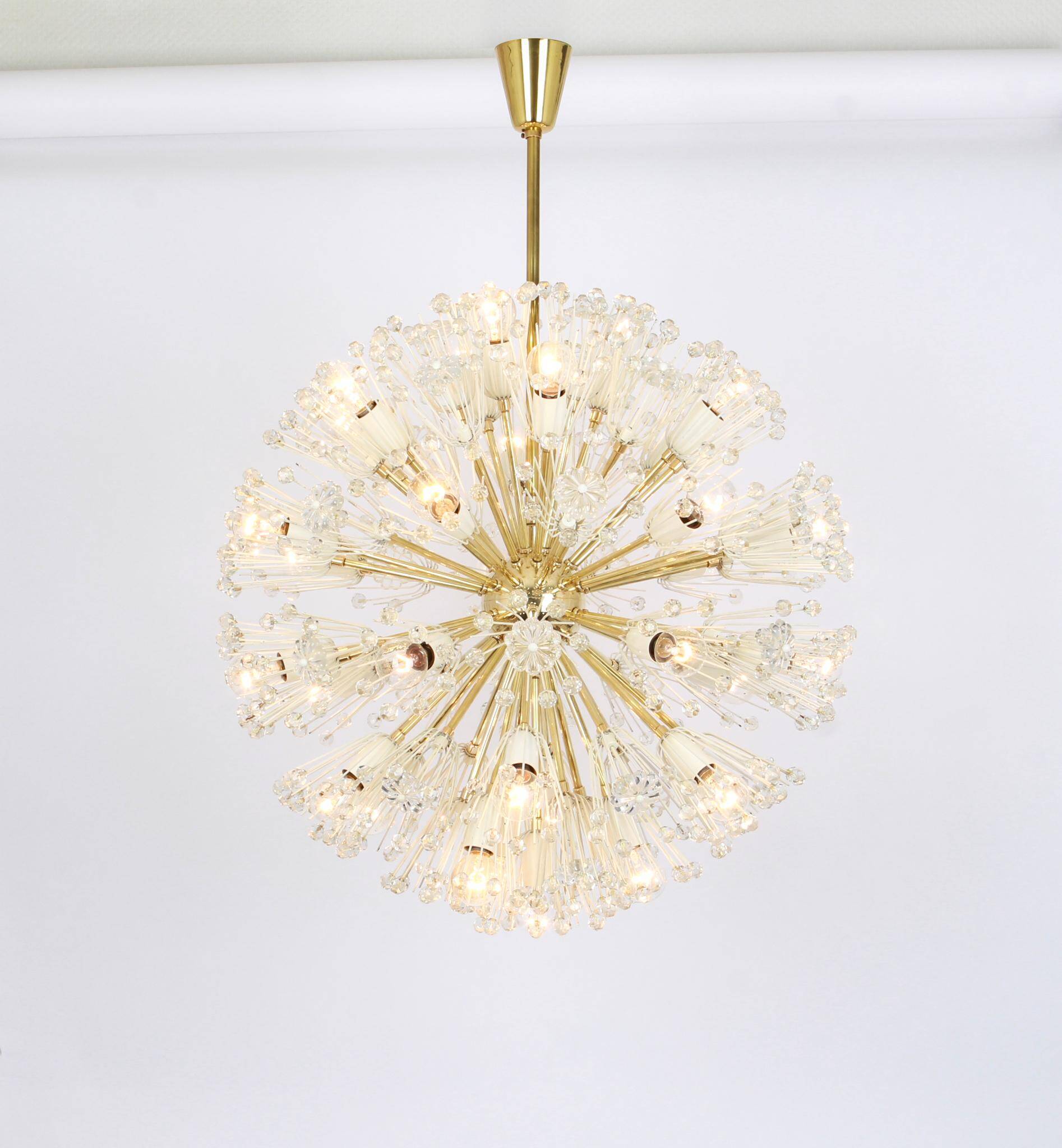 Gigantic brass star-shaped chandelier by Emil Stejnar, Austria, 1960s.
