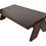 Vintage Coffee Table Wengé Brutalist Postmodern 70's Design