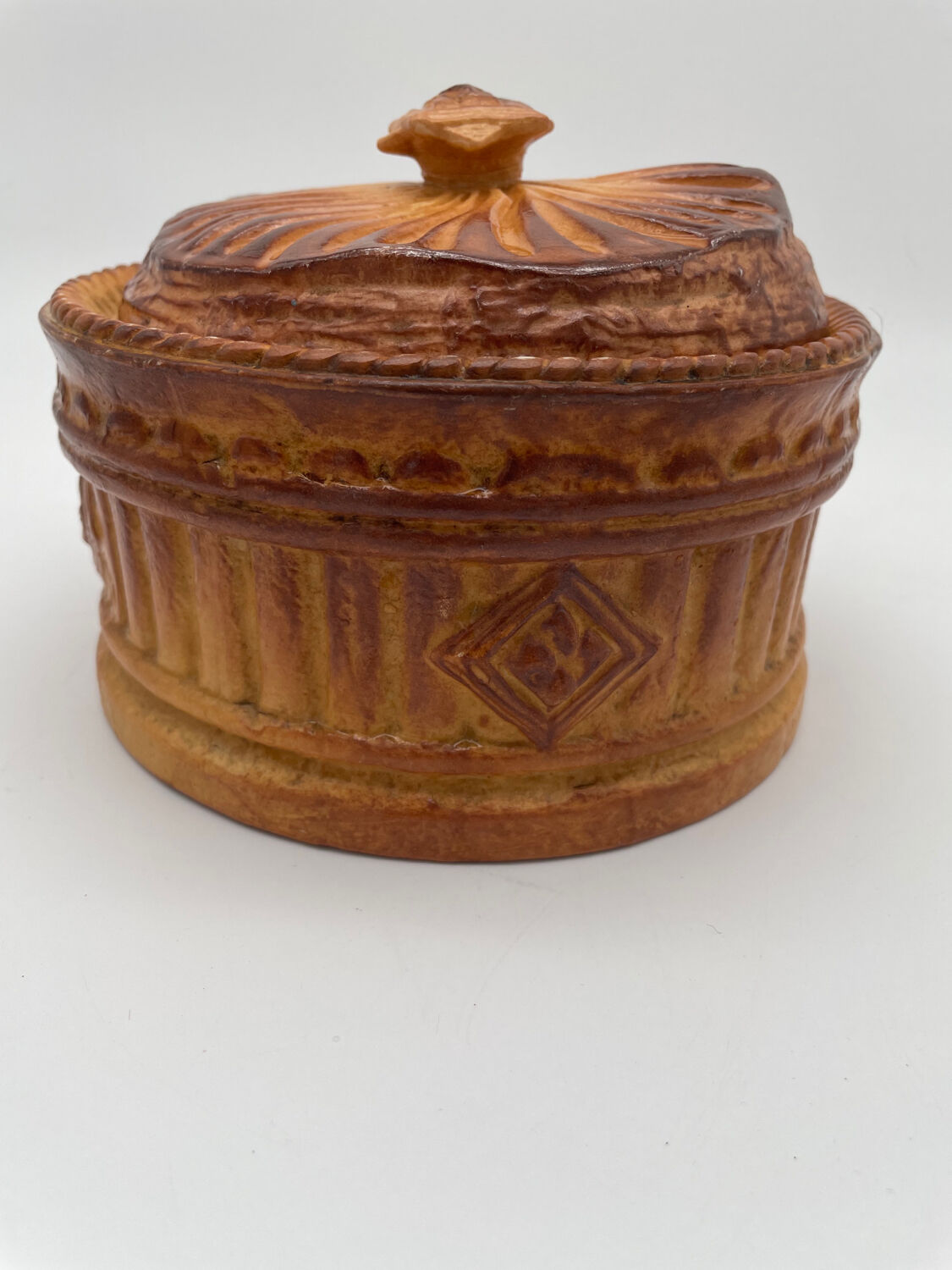 Terrine en trompe-l'oeil pâté en croûte signed Mehun, circa 1900