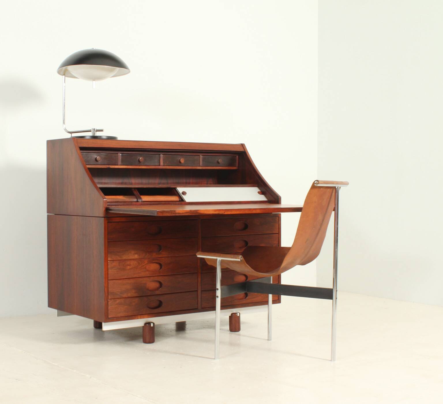 Rosewood secretary by Gianfranco Frattini for Bernini, Italy.