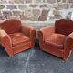Paire de fauteuils club Art déco 1950