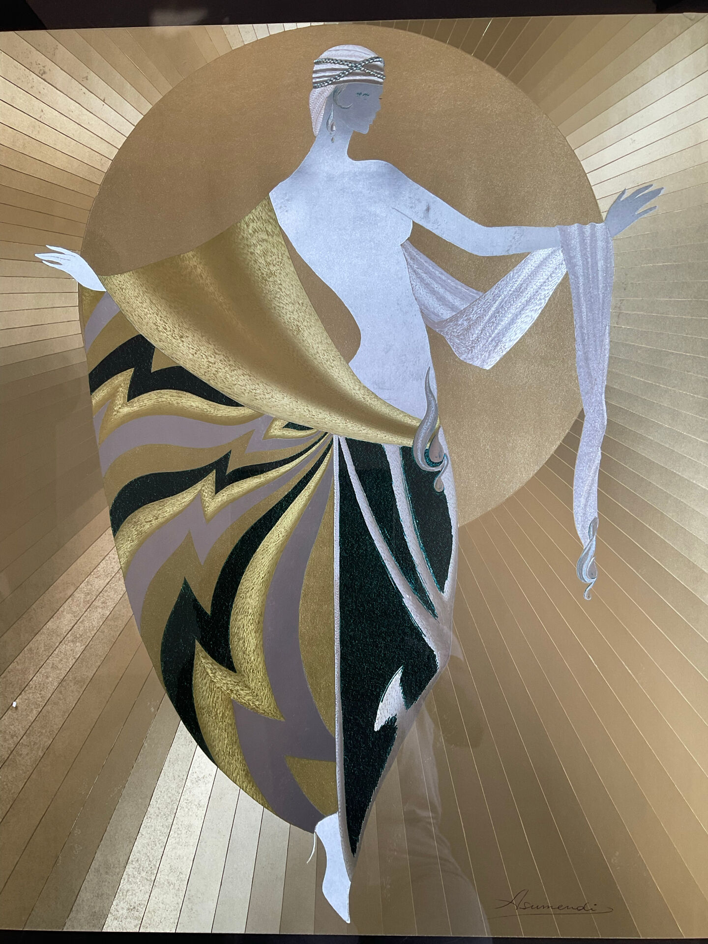 Vintage style Art Deco painting by Carlos Asumendi