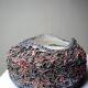 Vintage 2000s red and grey handmade raku jewellery box