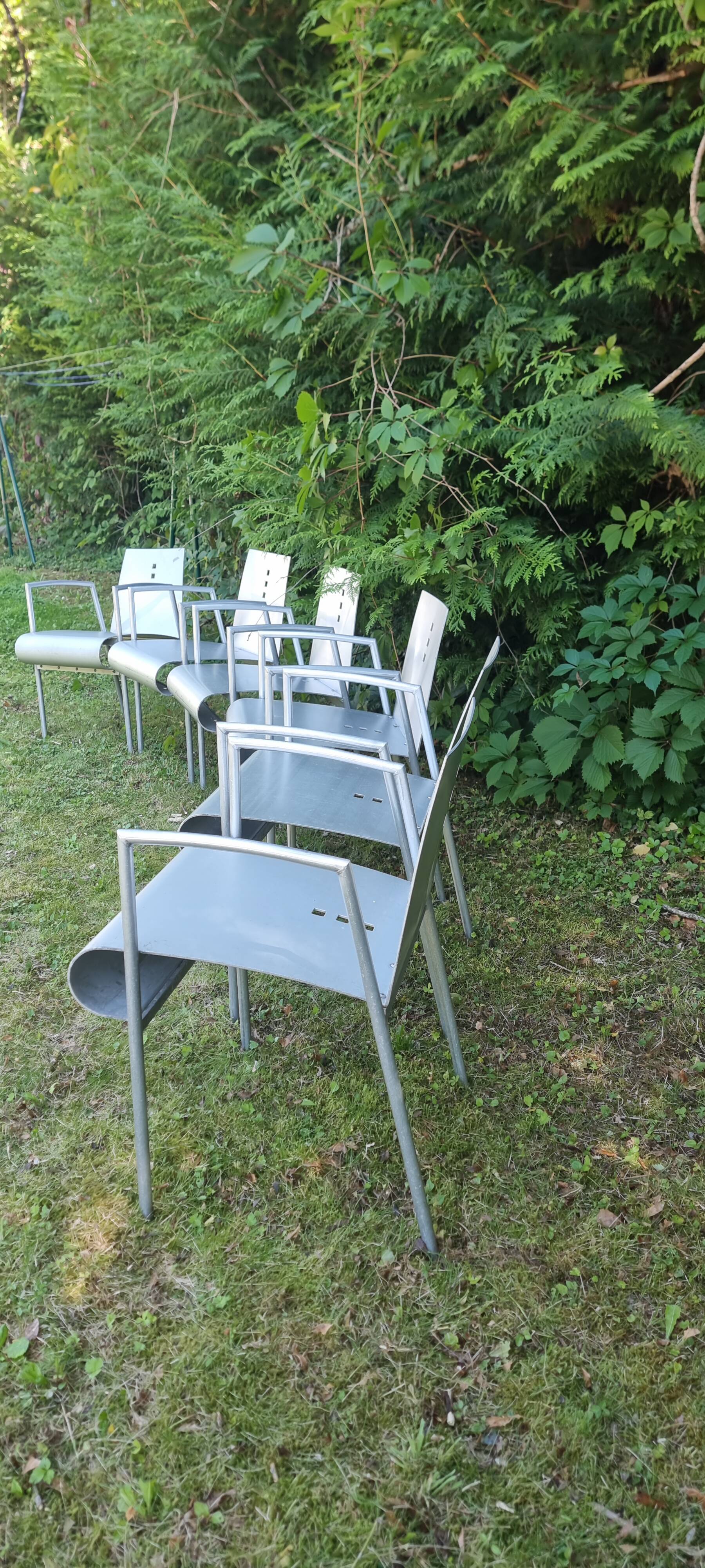 Set of six Christian Duc chairs, "Villette"_circa:1980