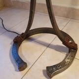 Lampadaire fer forgé et cuir