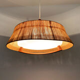 Raffia bast and teak pendant lamp by Temde