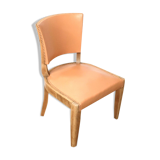 Leather and wood lounge chair