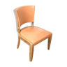 Chaise de salon en cuir et bois
