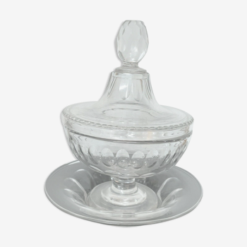 Nineteenth-century cut crystal candy drageoir