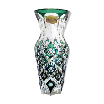 Vase art déco en cristal Val Saint Lambert, modèle Maintemon, Hubert Lega