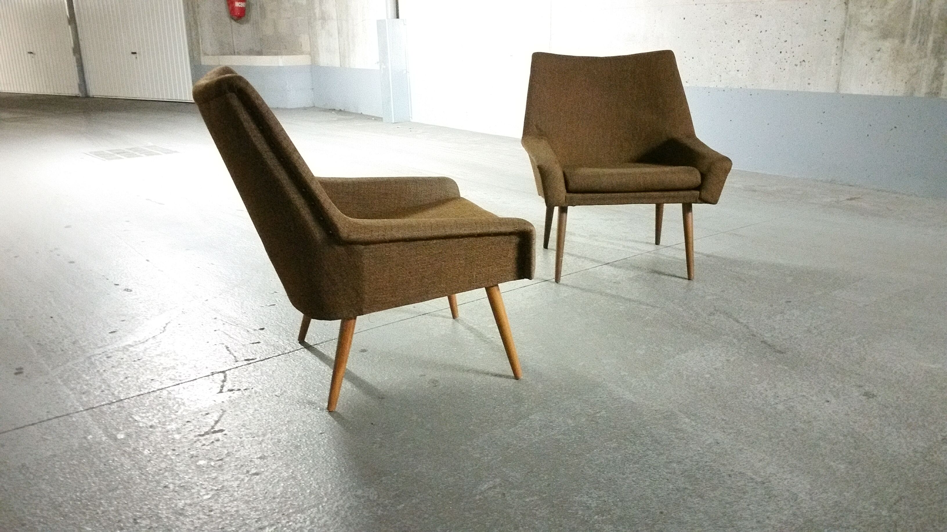 Chairs Danish 50s design structured low lines