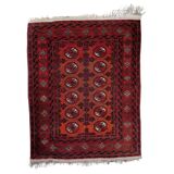 Handmade antique Afghan Baluch rug 118cm x 149cm, 1920s