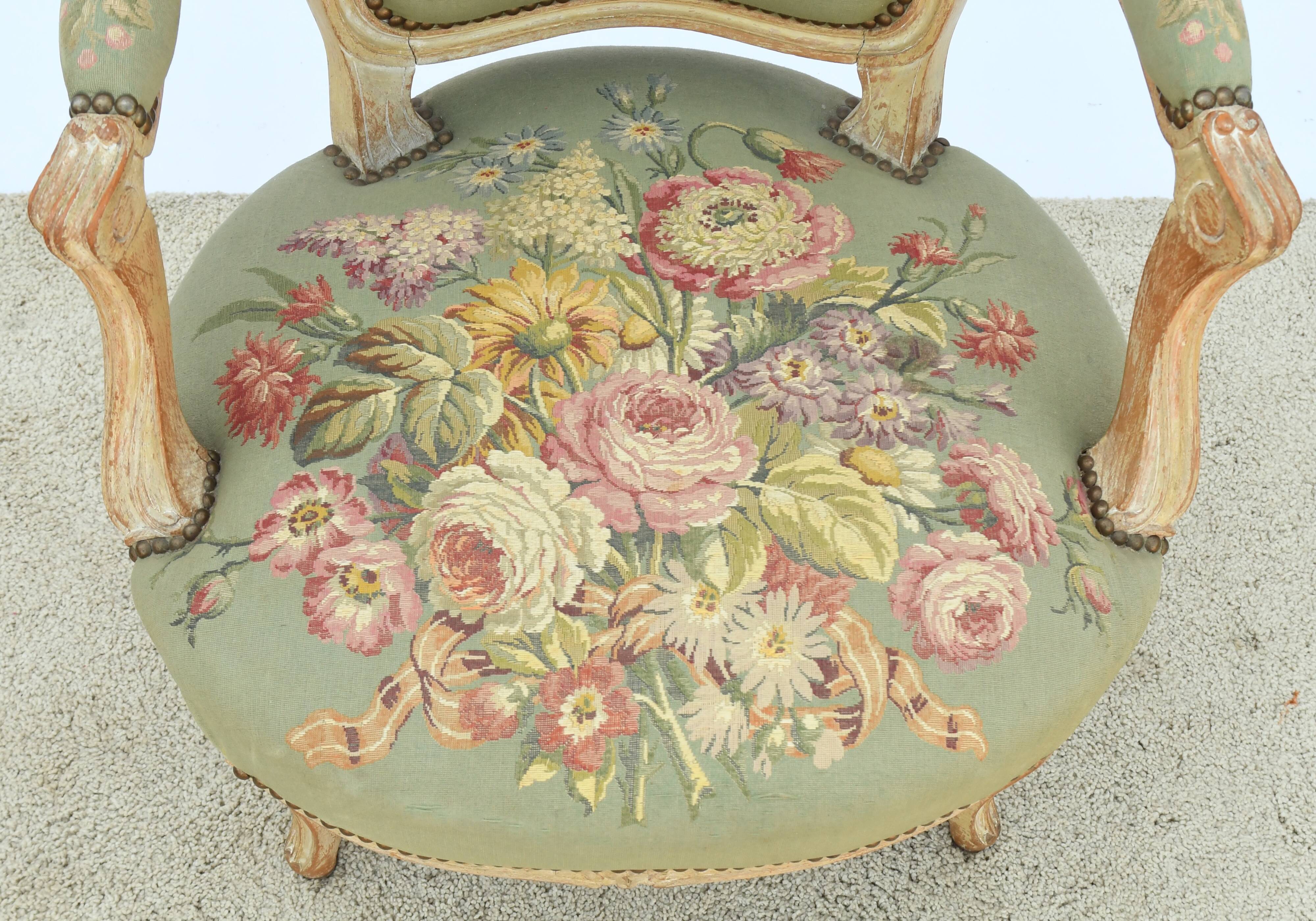 Louis XV style convertible armchair