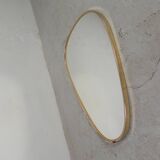 Asymmetric vintage mirror with gold rim, 1960s