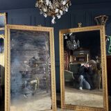 Paire De Miroirs Du Début Du XIXe En Bois Doré De Style Louis XVI