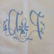 Antique linen/mixed sheet with embroidery