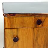 Mid Century Bedside Tables In Oak And Walnut Veneer, Czechoslovakia, 1950s,