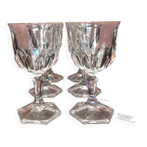 6 verres à vin en cristal