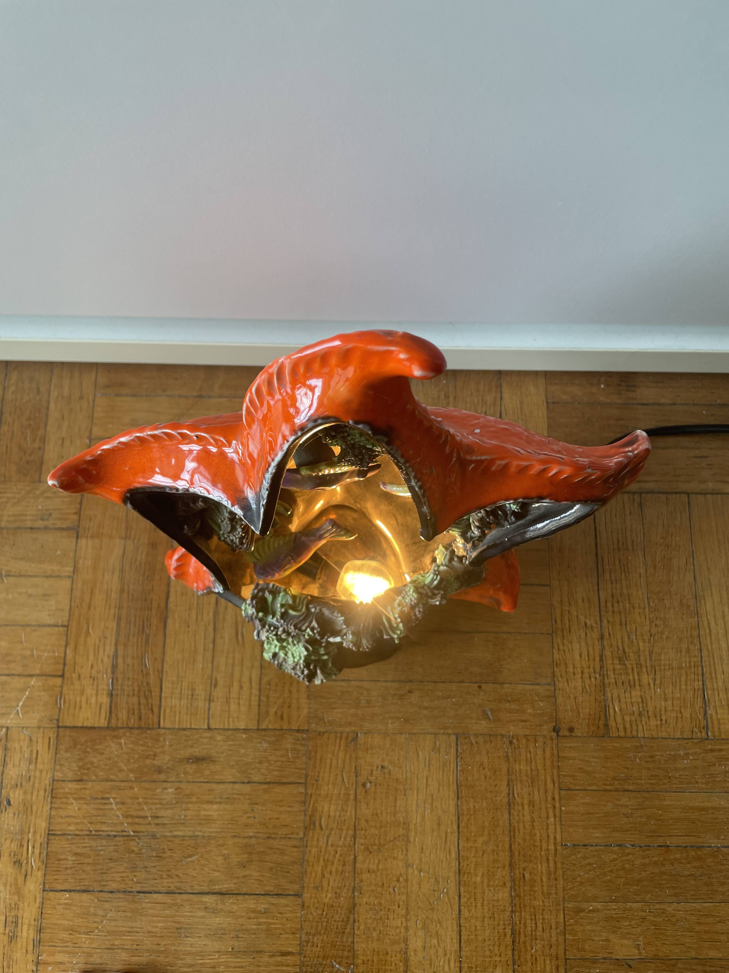 Vallauris night light 1950s signed