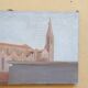 Oil painting on canvas Florence view of Santa Maria Novella early 1900