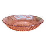 Plat rond creux Rosaline en verre rose