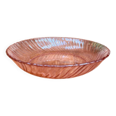 Plat rond creux Rosaline en verre rose