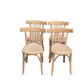 4 stripped bistro chairs in bent wood signed Fischel 1920