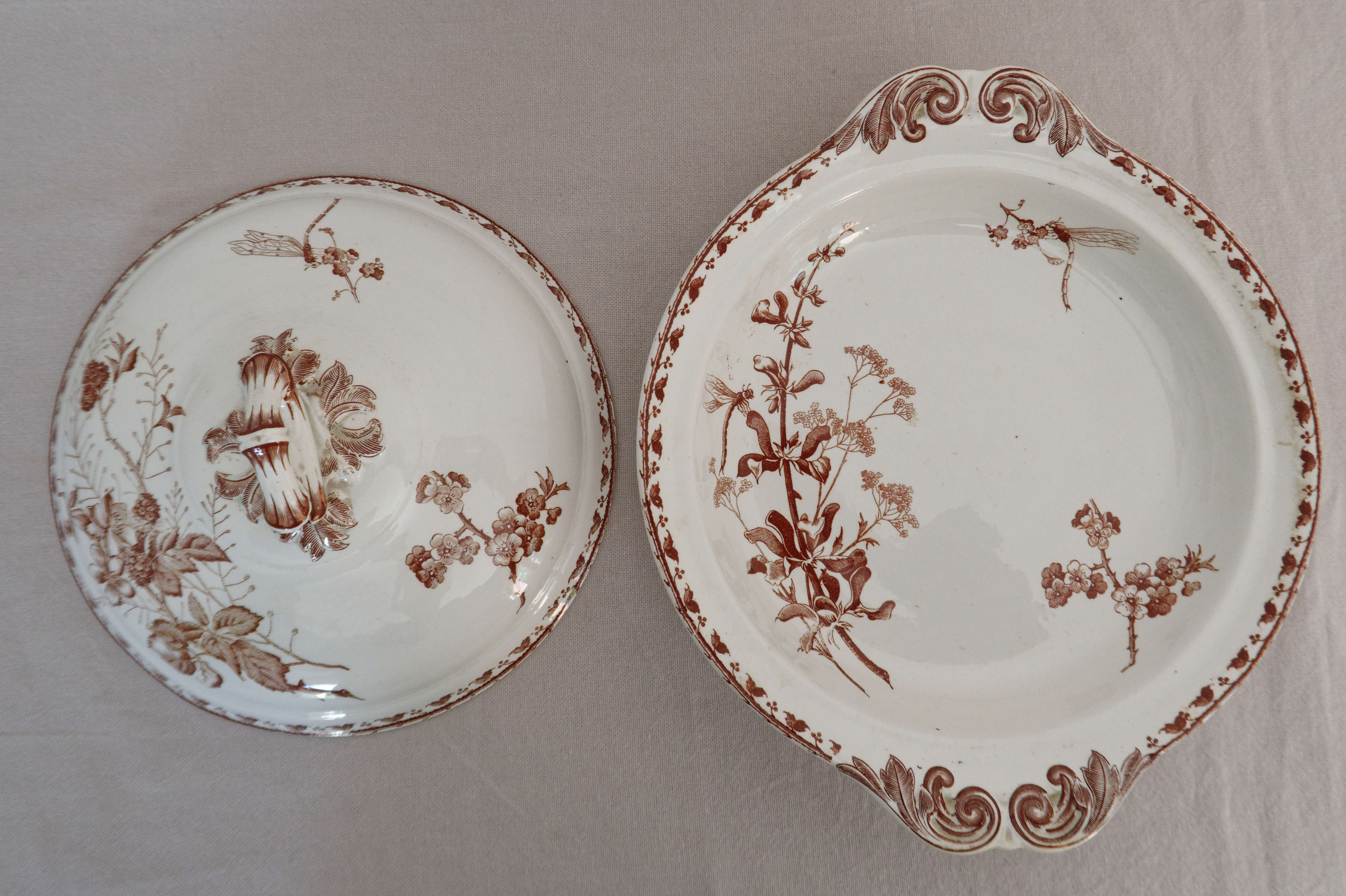 Iron earth tableware service U&C Sarreguemines Carmen collection