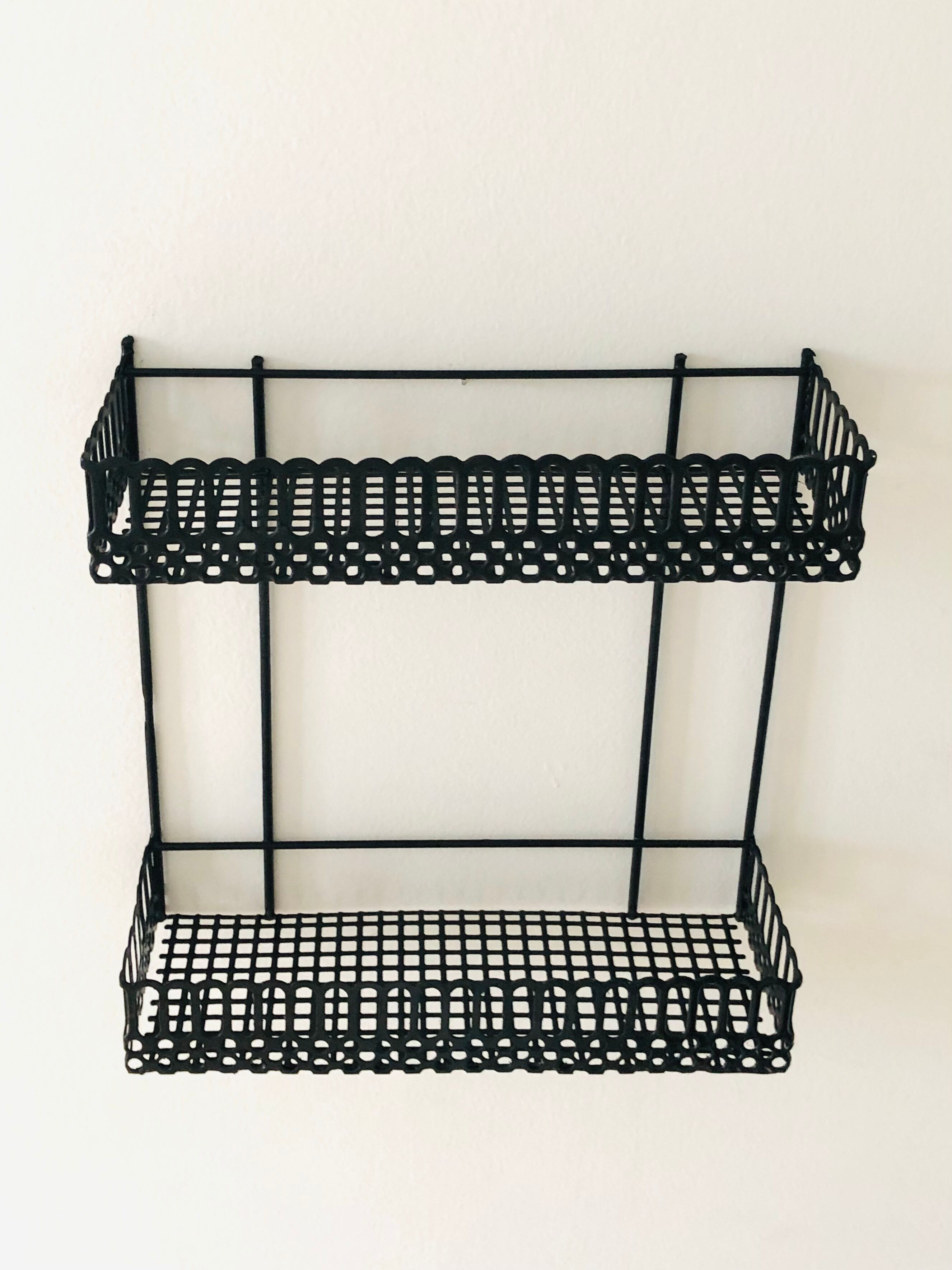 Vintage black metal wall shelf