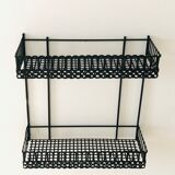 Vintage black metal wall shelf