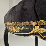 Napoleon III chair in burgundy black lacquered wood 19th century