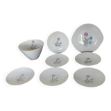 Lot of 8 Vintage Ceranord Saint-Amand Aster Tableware from the 1950s-60s.