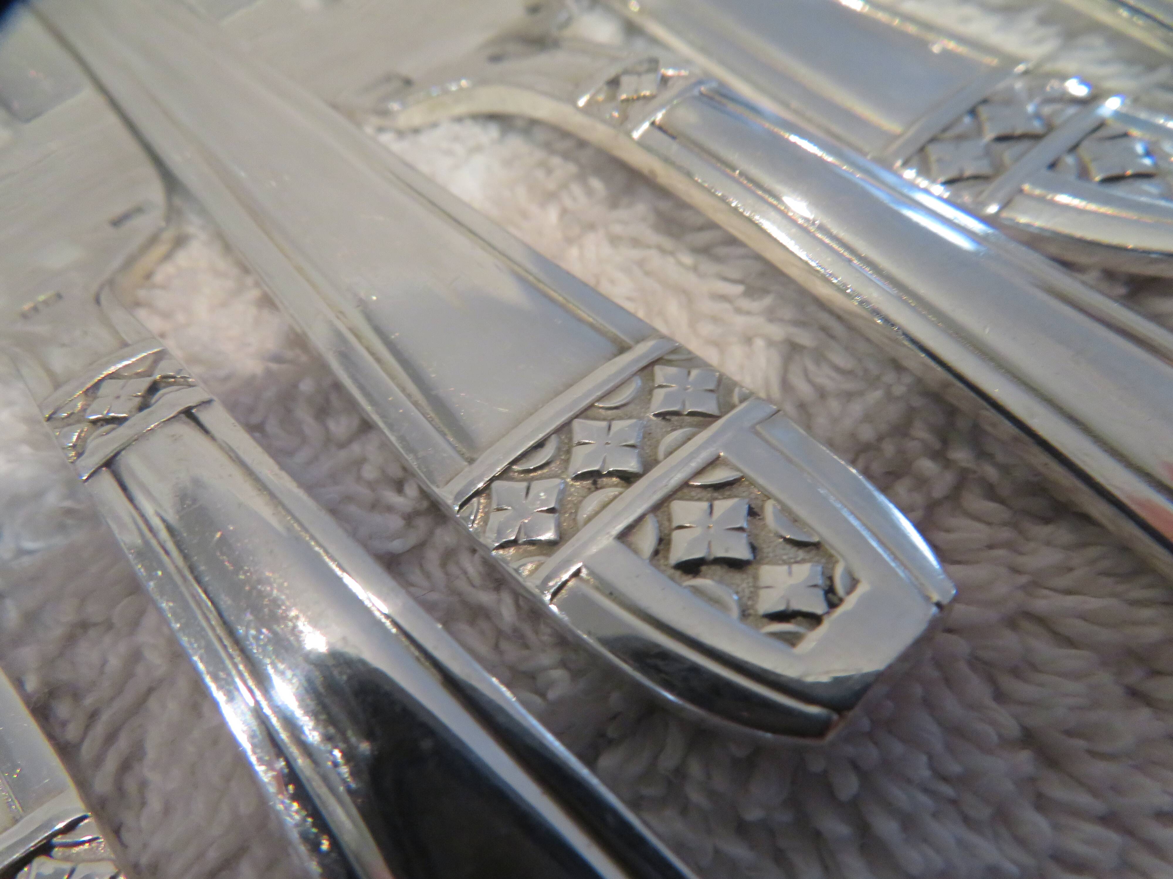 12 silver-plated cake forks, goldsmith MM, Monaco Grand Prix
