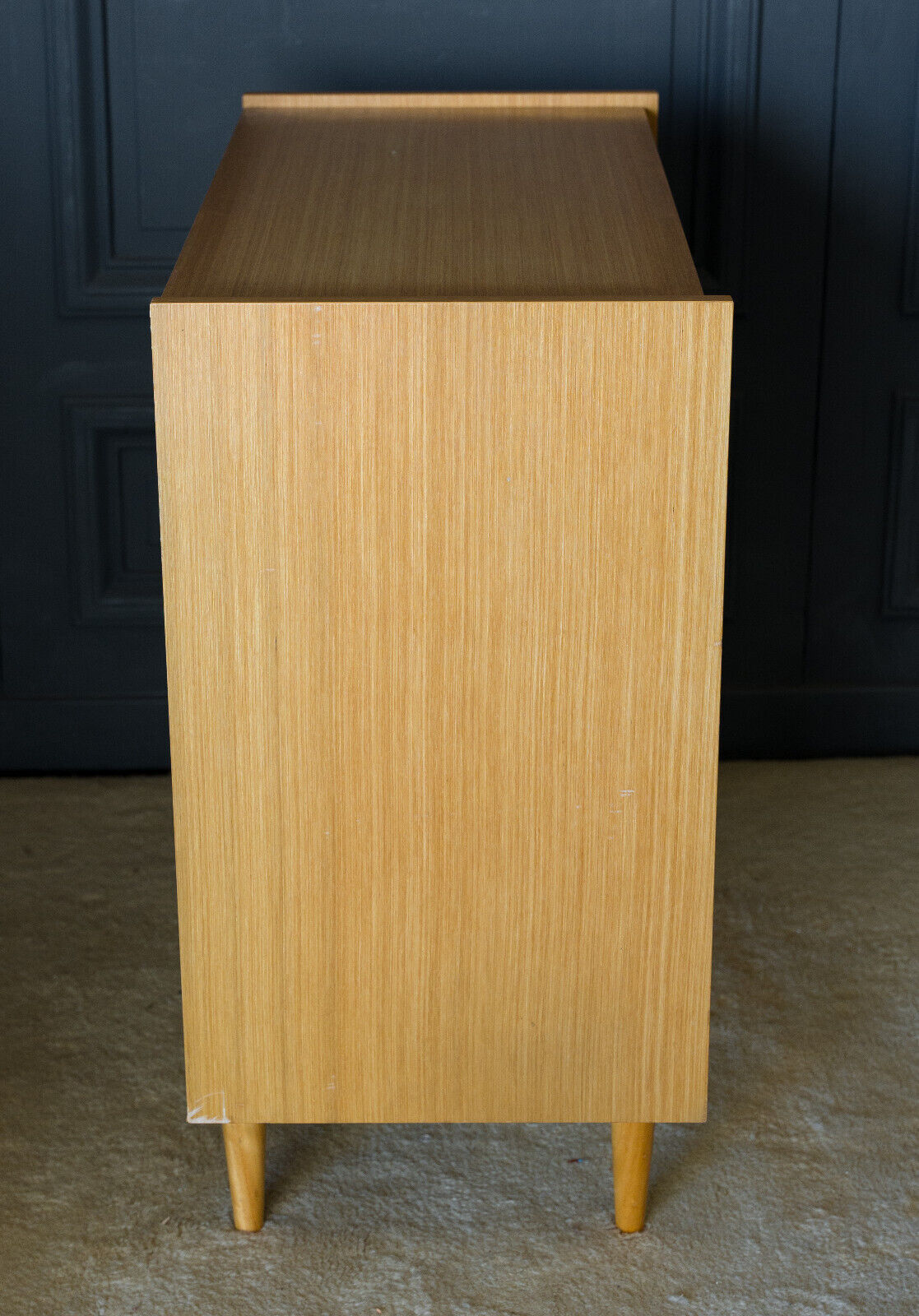 Light wood chest of drawers 4 drawers 1960 Spindle legs