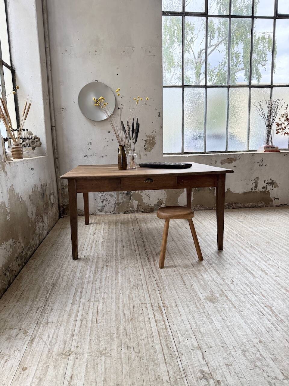 Large “square” oak farmhouse table 1950