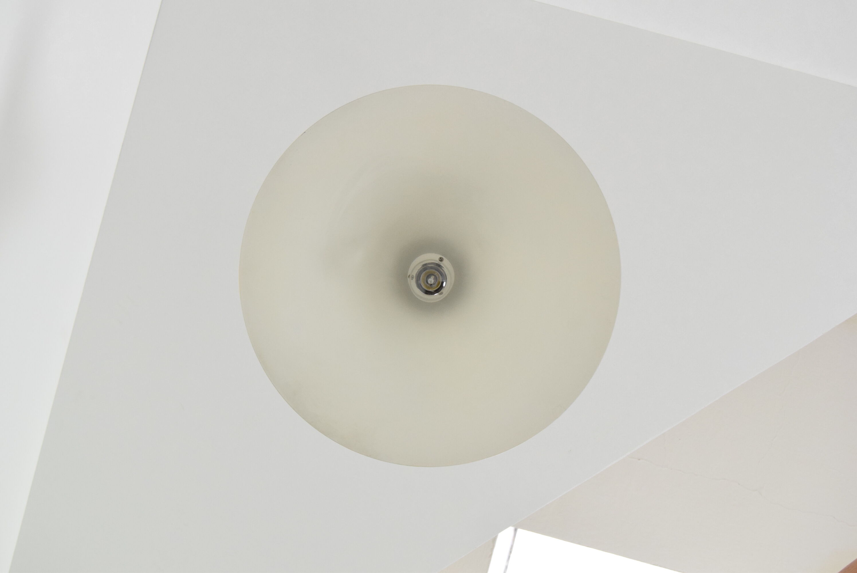 Mid-century Brown Lacquered metal Pendant circa 1980's.