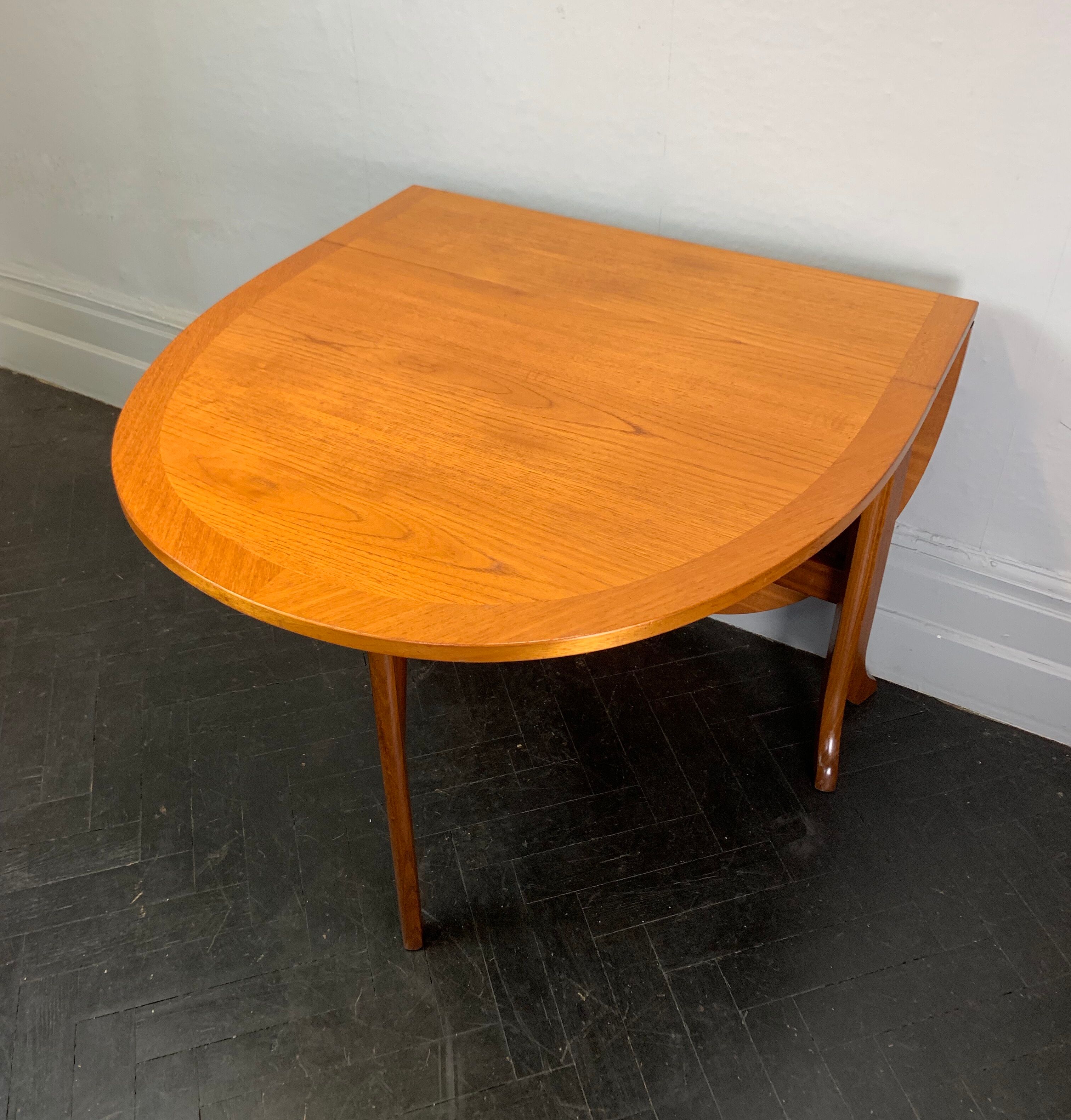 Vintage folding gateleg dining table teak