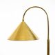 Large original brass table lamp with a conical shade, Mid-Century Modern