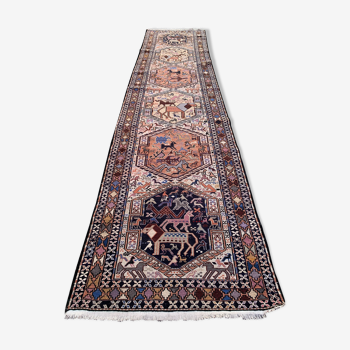 Old turkish soumak kilim runner 303x73 cm