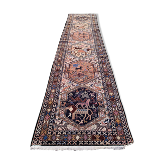 Old turkish soumak kilim runner 303x73 cm