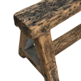 Trestle-shaped wooden bench