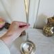 Silver metal ladle Christofle model pearls